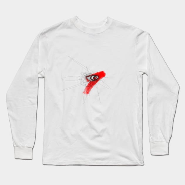 Red Eye Long Sleeve T-Shirt by inkytracee